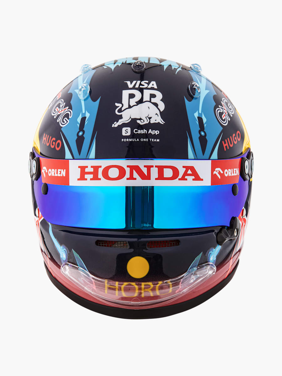 1:2 Yuki Tsunoda Belgian GP 2024 Mini Helmet (RAB24060): Visa Cash App Racing Bulls