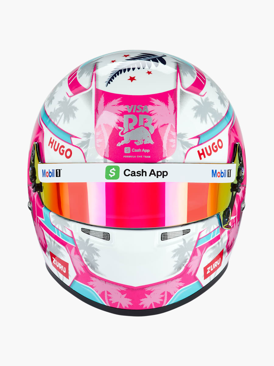 1:2 Liam Lawson Miami GP 2025 Mini Helmet (M-RAB25129): Visa Cash App Racing Bulls