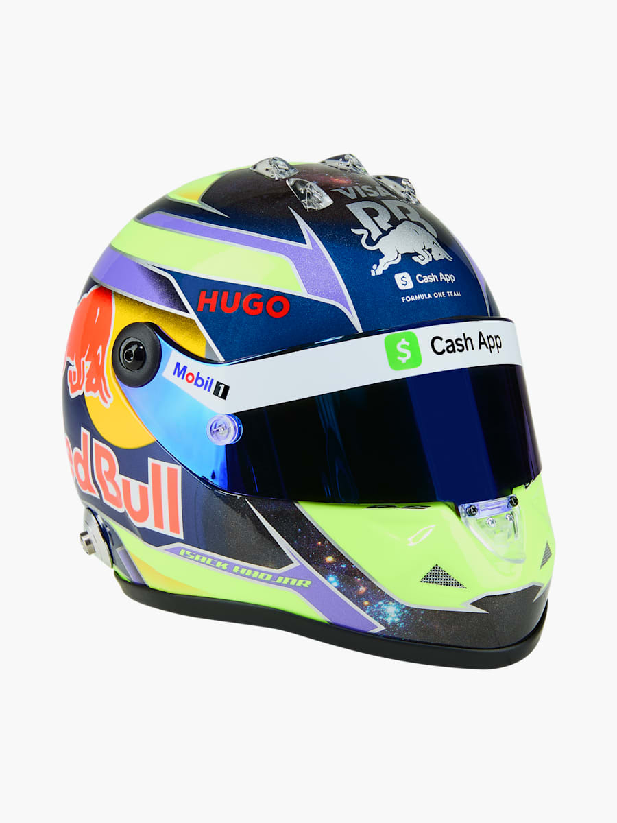 1:2 Isack Hadjar 2025 Season Mini Helmet (M-RAB25142): Visa Cash App Racing Bulls