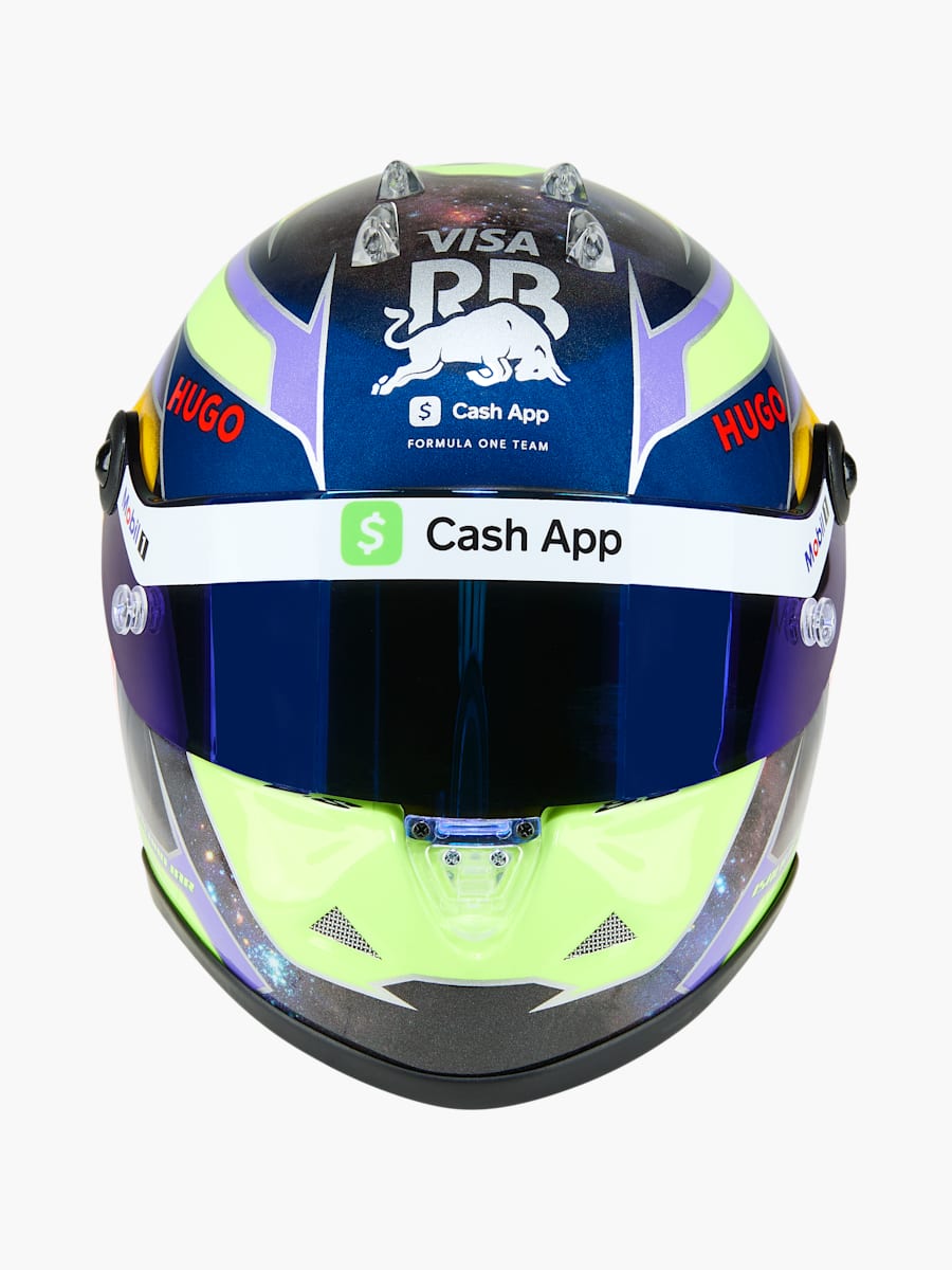 1:2 Isack Hadjar 2025 Season Mini Helmet (M-RAB25142): Visa Cash App Racing Bulls