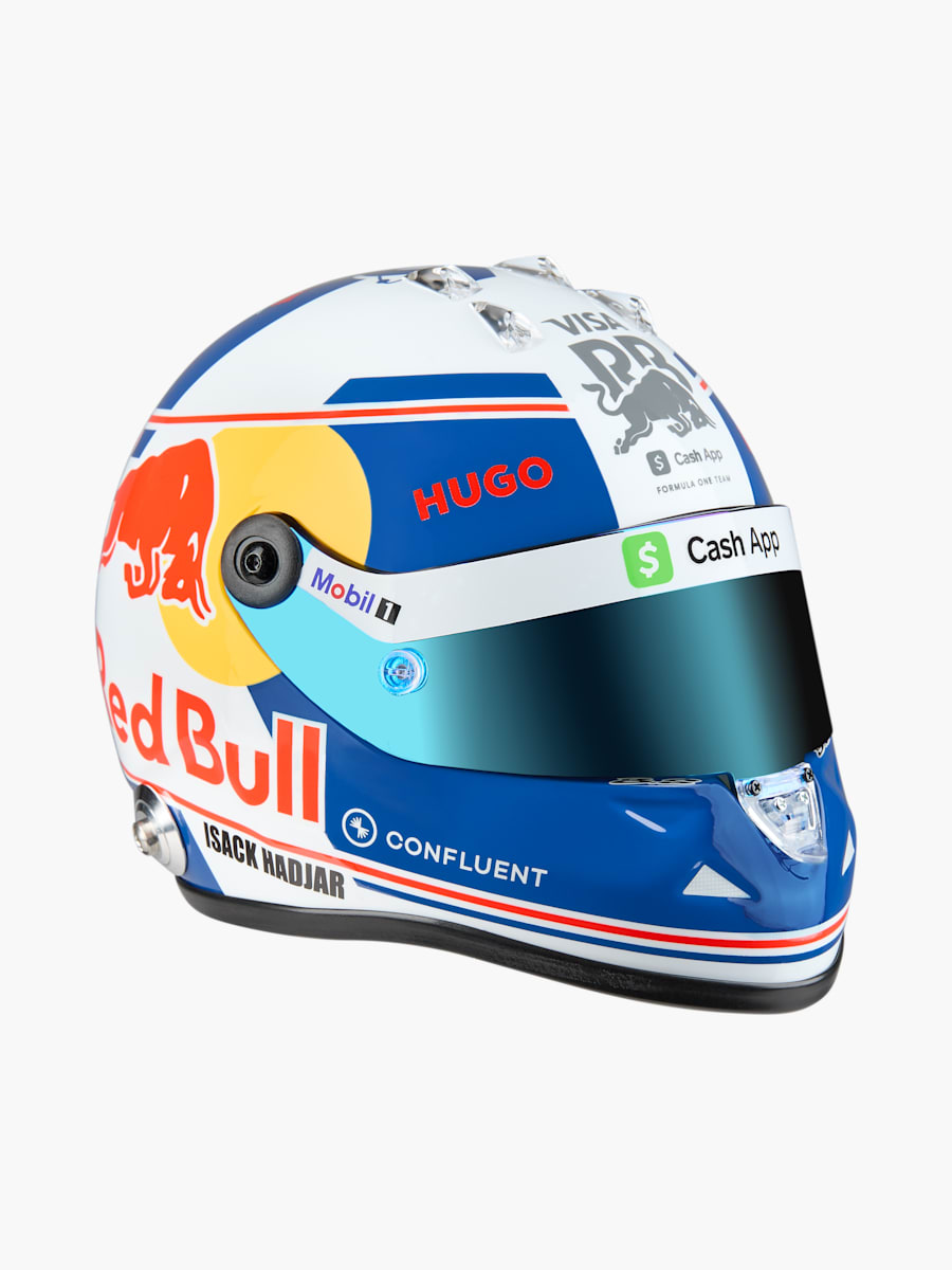 1:2 Isack Hadjar Mexico GP 2025 Mini Helm (M-RAB25161): Visa Cash App RB Formula One Team