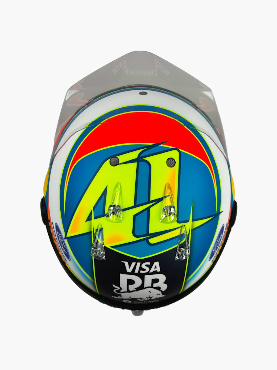 1:2 Arvid Lindblad 2026 Season Mini Helmet (M-RAB26094): Visa Cash App Racing Bulls