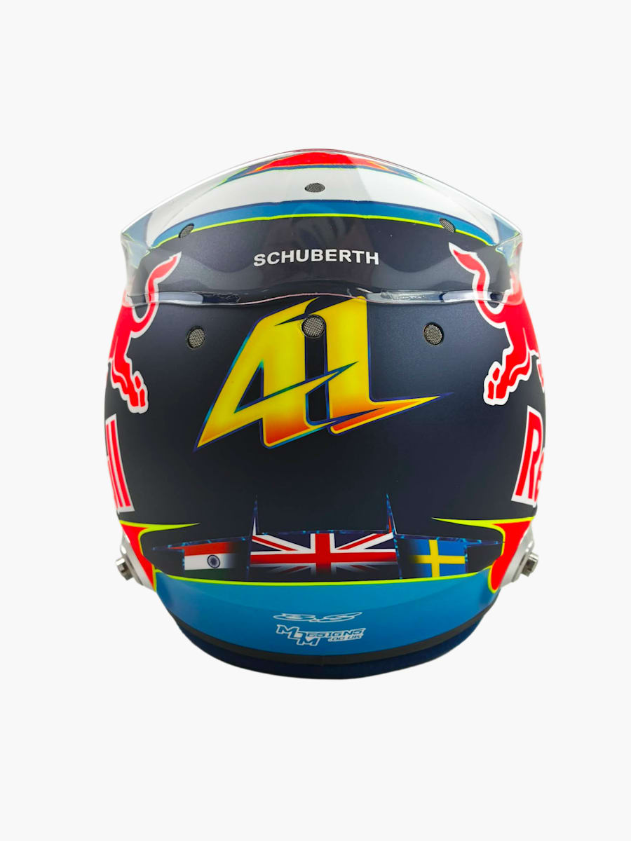 1:4 Arvid Lindblad 2026 Season Mini Helmet (M-RAB26095): Visa Cash App Racing Bulls