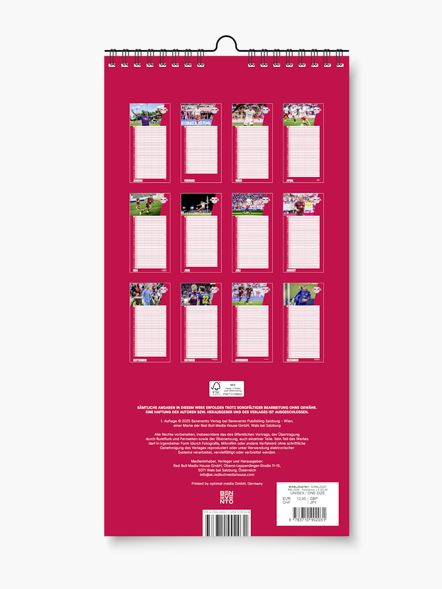 RB Leipzig Fan Planner 2026 (M-RBL25267): RB Leipzig
