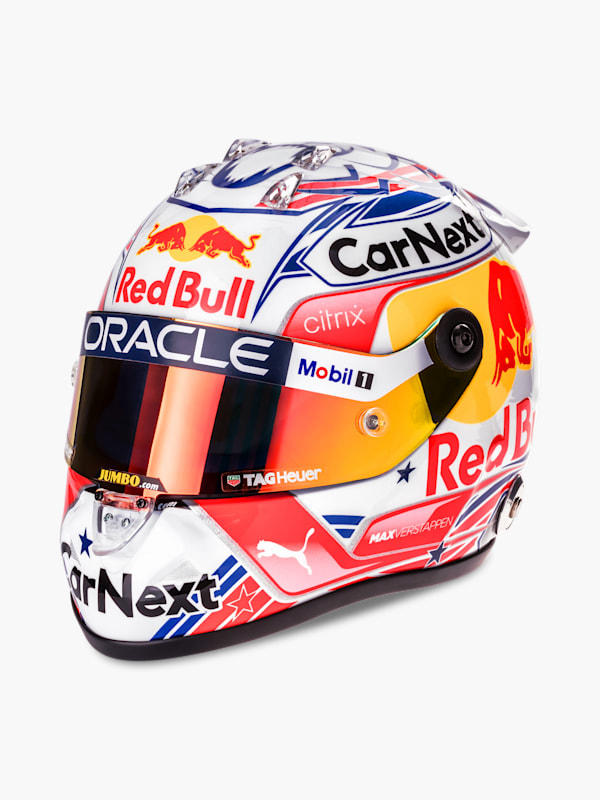 1:2 Max Verstappen US GP 2022 Mini Helmet (RBR22250): Oracle Red Bull Racing