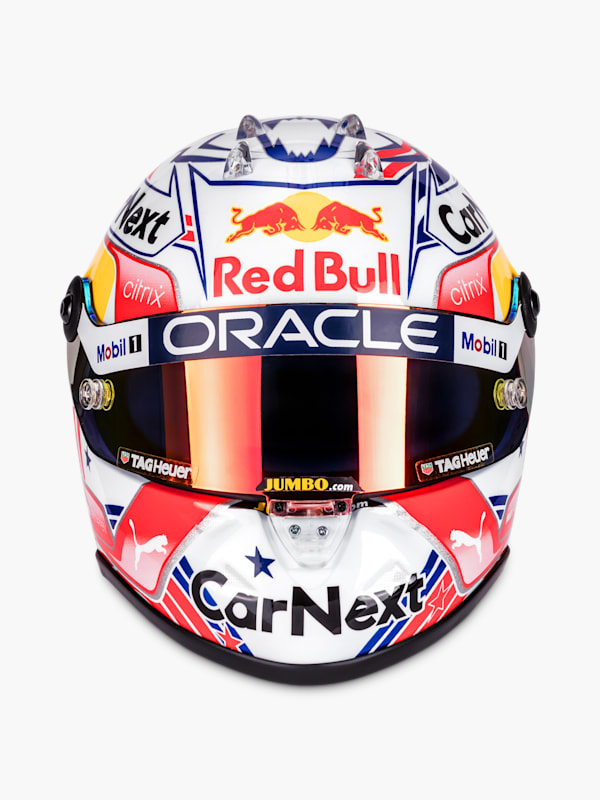 1:2 Max Verstappen US GP 2022 Mini Helmet (RBR22250): Oracle Red Bull Racing