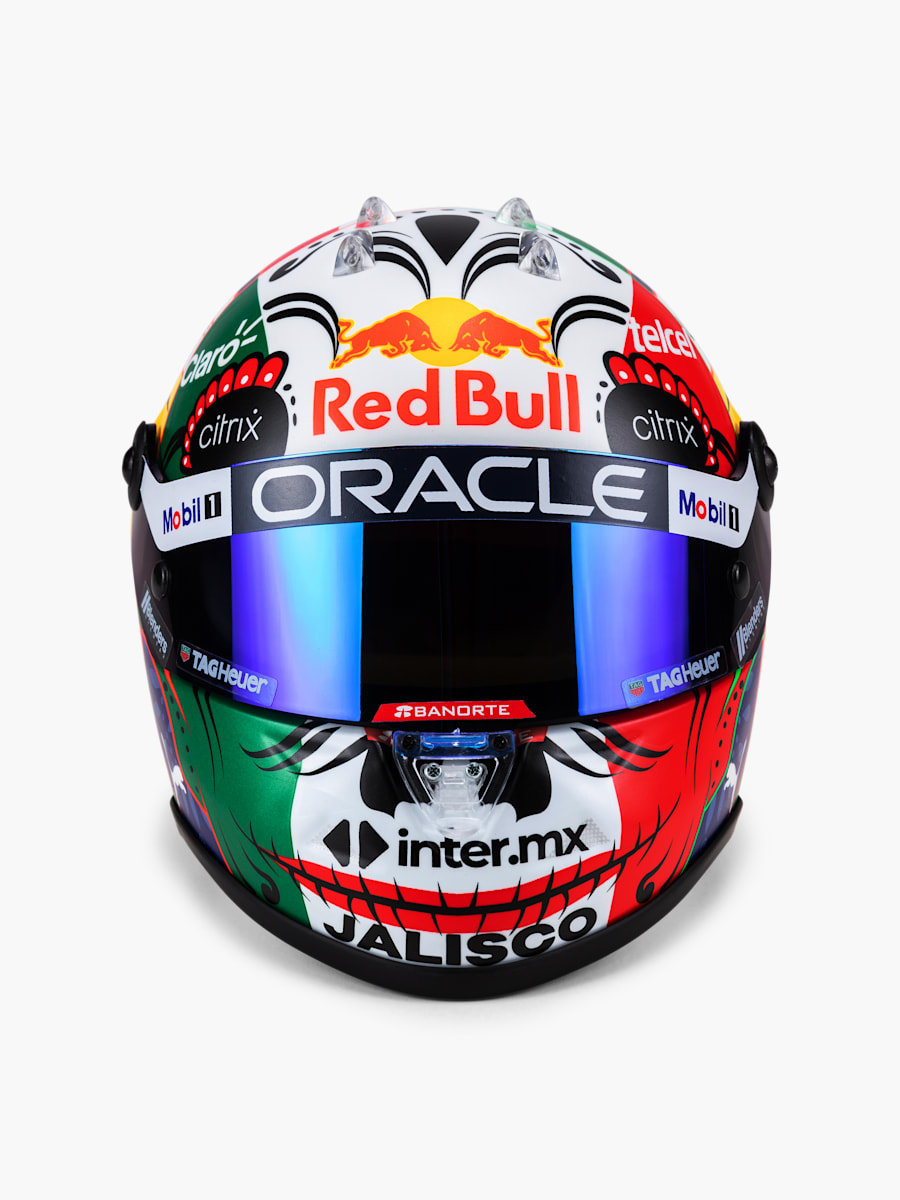 1:2 Checo Perez Mexico GP 2022 Mini Helmet (RBR22281): Oracle Red Bull Racing