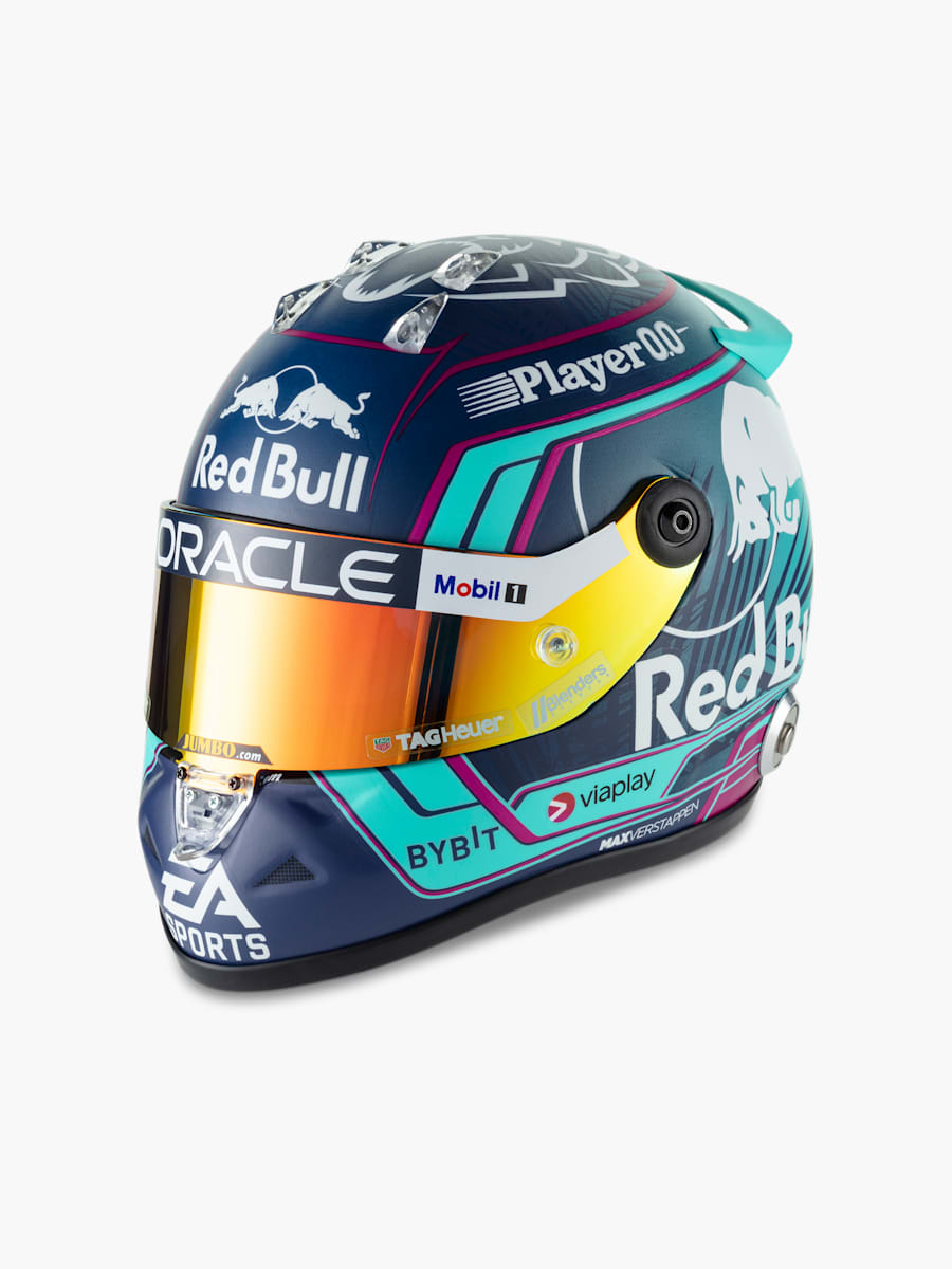 1:2 Max Verstappen Miami GP 2023 Mini Helm (RBR23250): Oracle Red Bull Racing 1-2-max-verstappen-miami-gp-2023-mini-helm (image/jpeg)