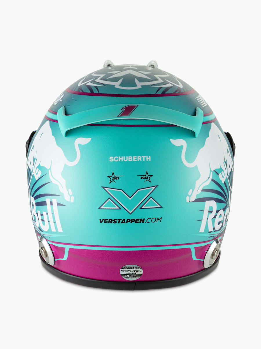 1:2 Max Verstappen Miami GP 2023 Mini Helmet (RBR23250): Oracle Red Bull Racing