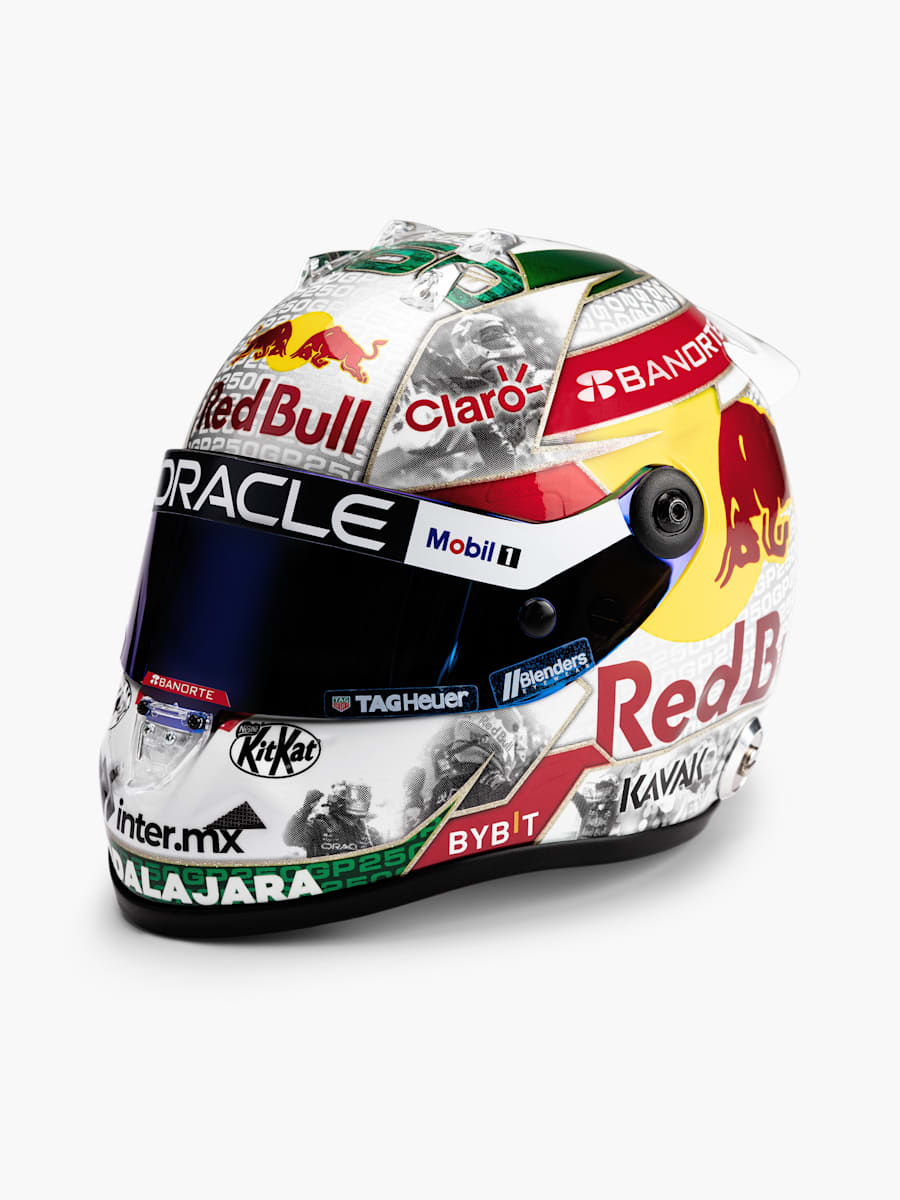 1:2 Checo Perez 250 Races 2023 Mini Helm (RBR23289): Oracle Red Bull Racing