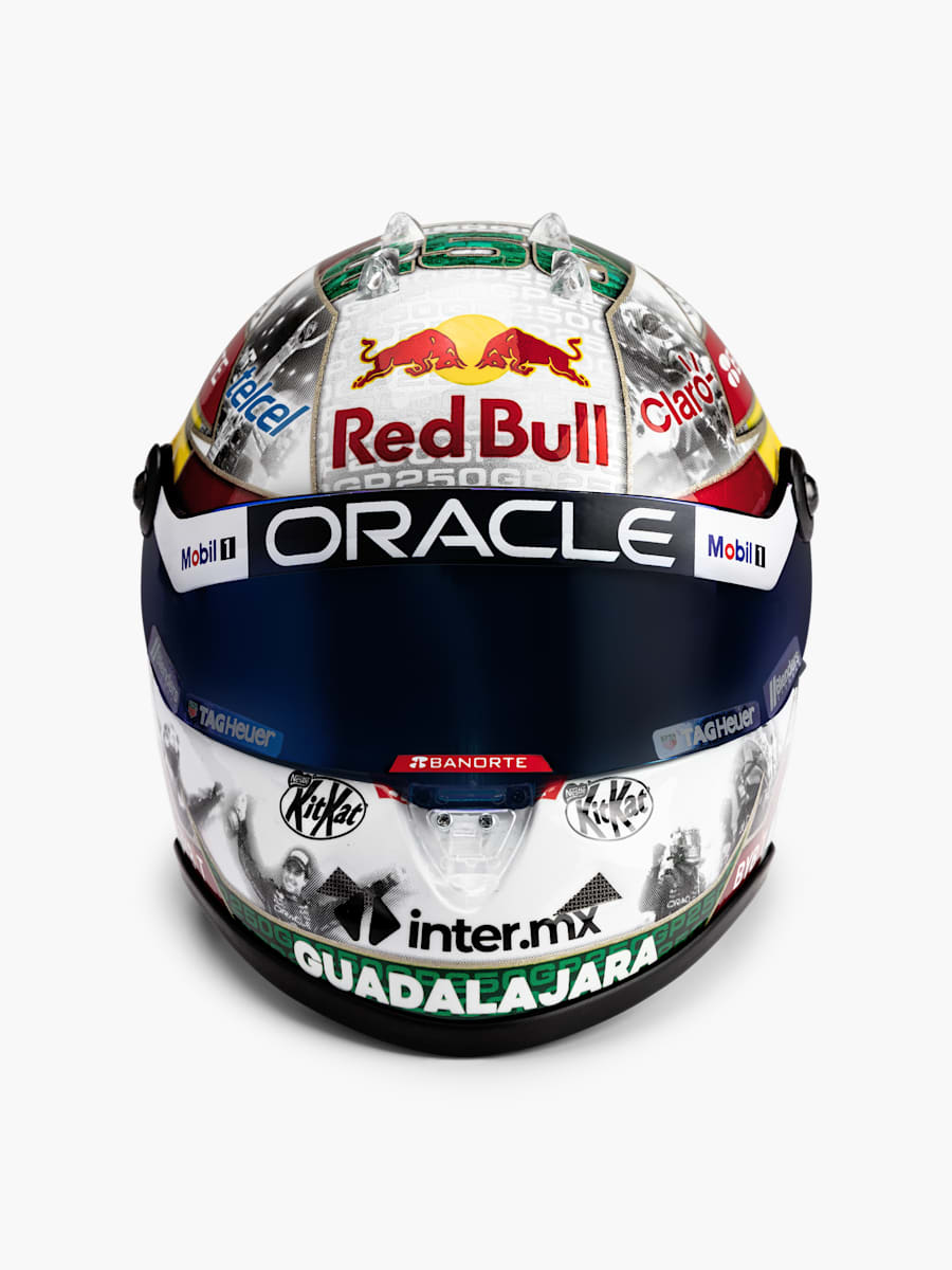 1:2 Checo Perez 250 Races 2023 Mini Helmet (RBR23289): Oracle Red Bull Racing 1-2-checo-perez-250-races-2023-mini-helmet (image/jpeg)