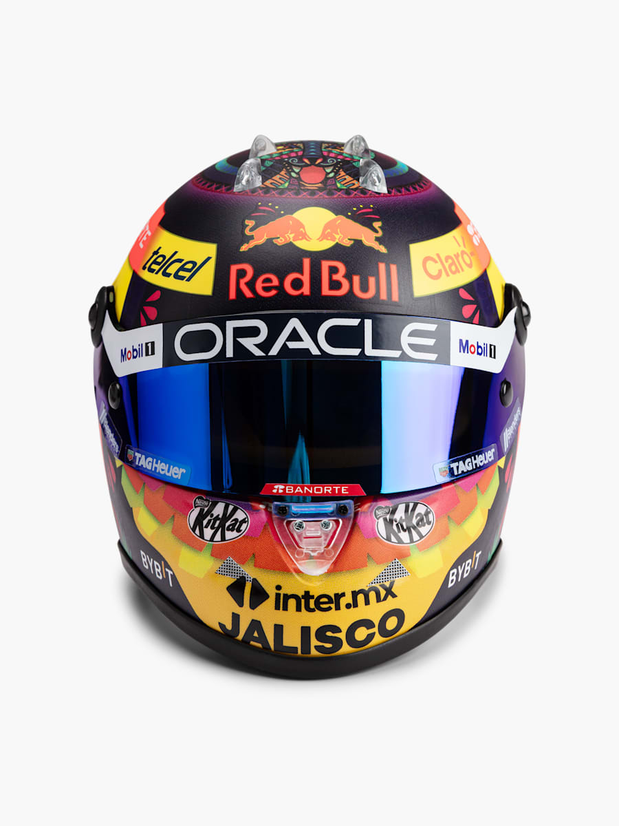 1:2 Checo Perez Mexican GP 2023 Mini Helm (RBR23291): Oracle Red Bull Racing