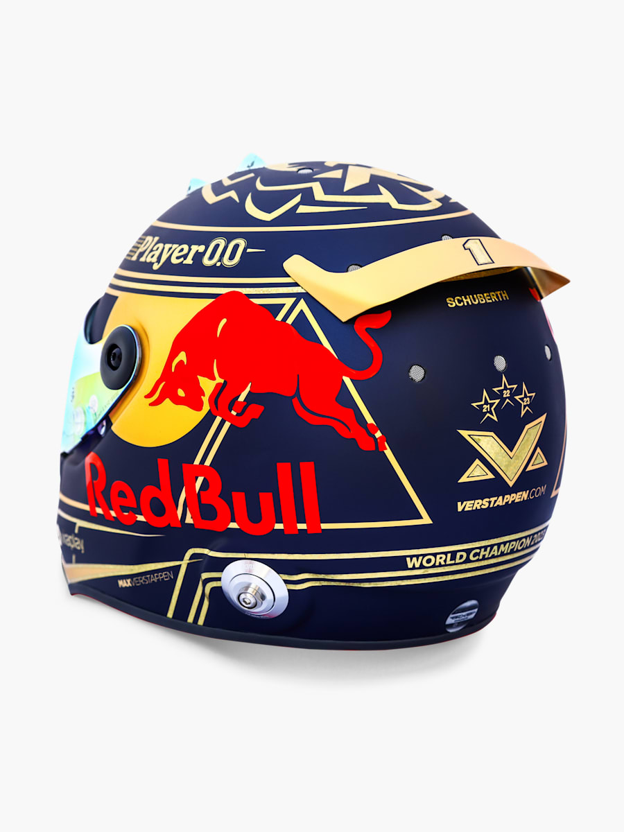 1:2 Max Verstappen World Champion 2023 Mini Helmet (RBR23481): Oracle Red Bull Racing