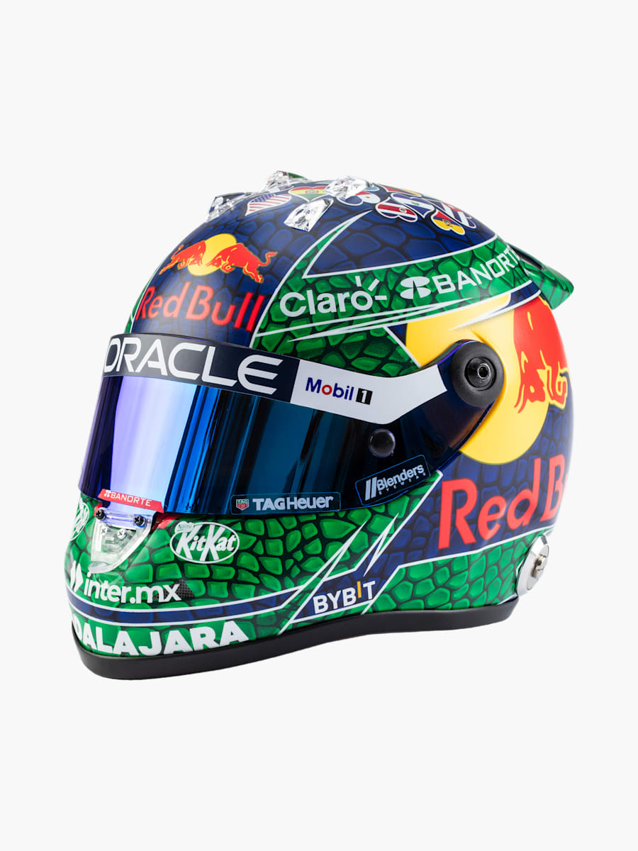 1:2 Checo Perez Miami GP 2024 Mini Helmet (RBR24319): Oracle Red Bull Racing