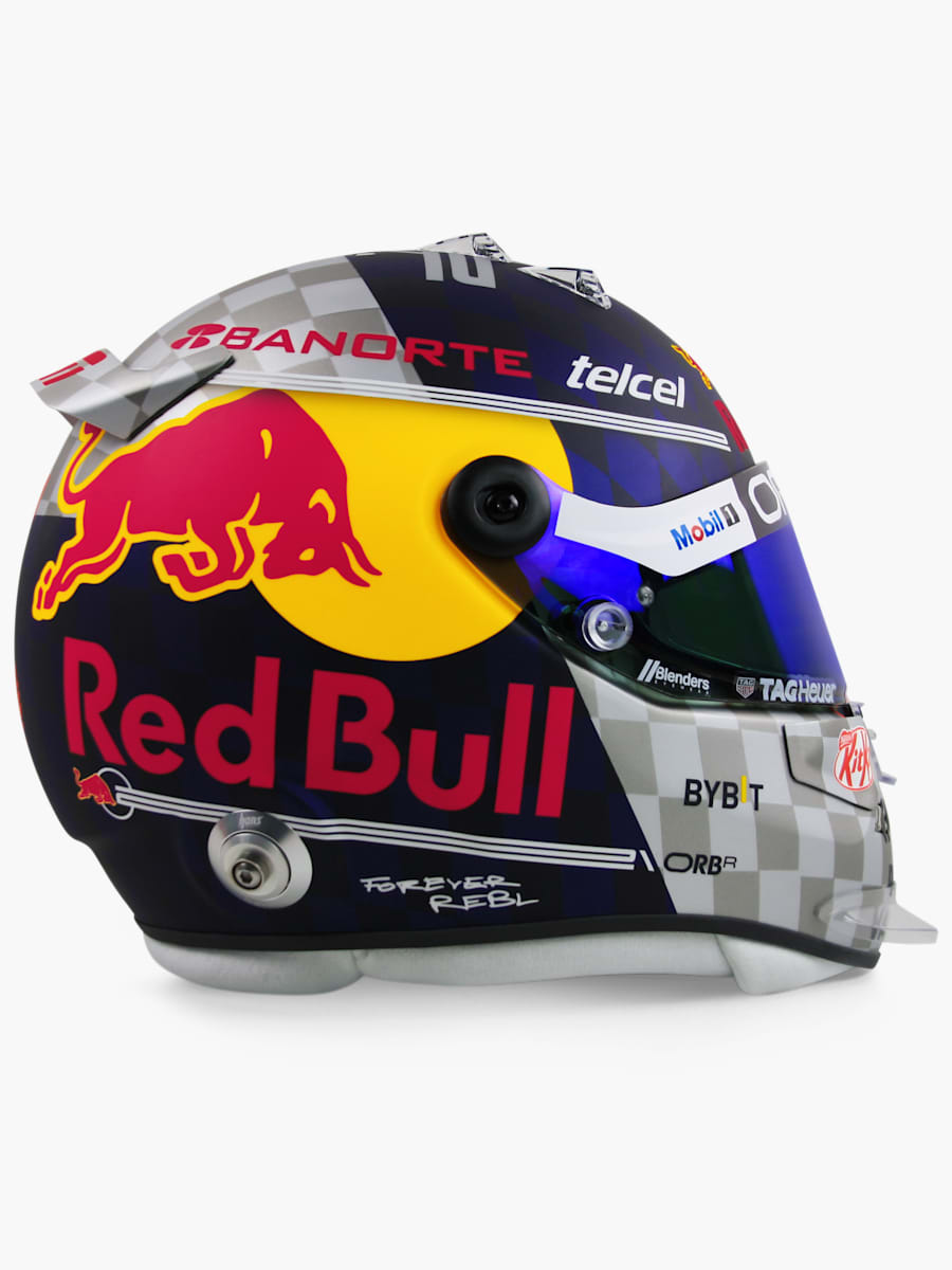 1:2 Checo Perez British GP 2024 Mini Helm (RBR24323): Oracle Red Bull Racing