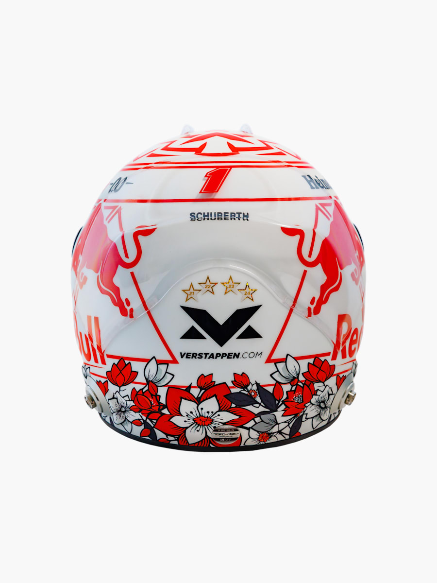 1:2 Max Verstappen Japan GP 2025 Mini Helm (M-RBR25252): Oracle Red Bull Racing