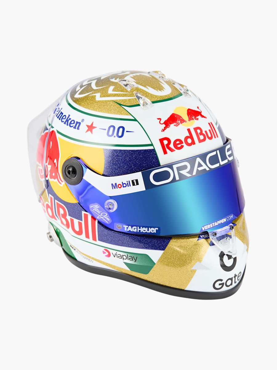 1:2 Max Verstappen Brazil GP 2025 Mini Helm (M-RBR25256): Oracle Red Bull Racing