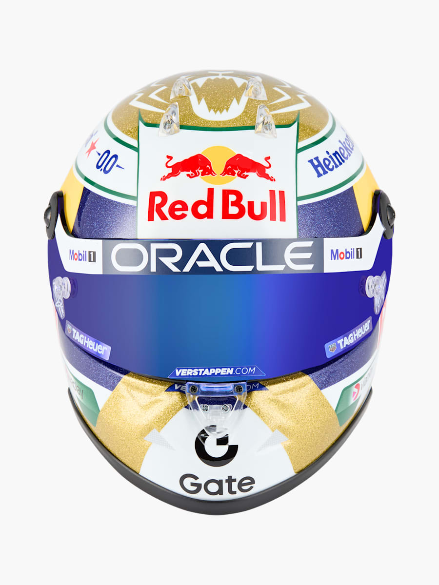 1:2 Max Verstappen Brazil GP 2025 Mini Helm (M-RBR25256): Oracle Red Bull Racing