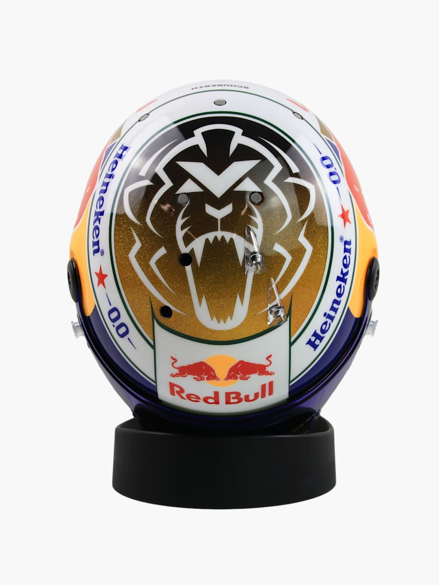 1:2 Max Verstappen Brazil GP 2025 Mini Helmet (M-RBR25256): Oracle Red Bull Racing