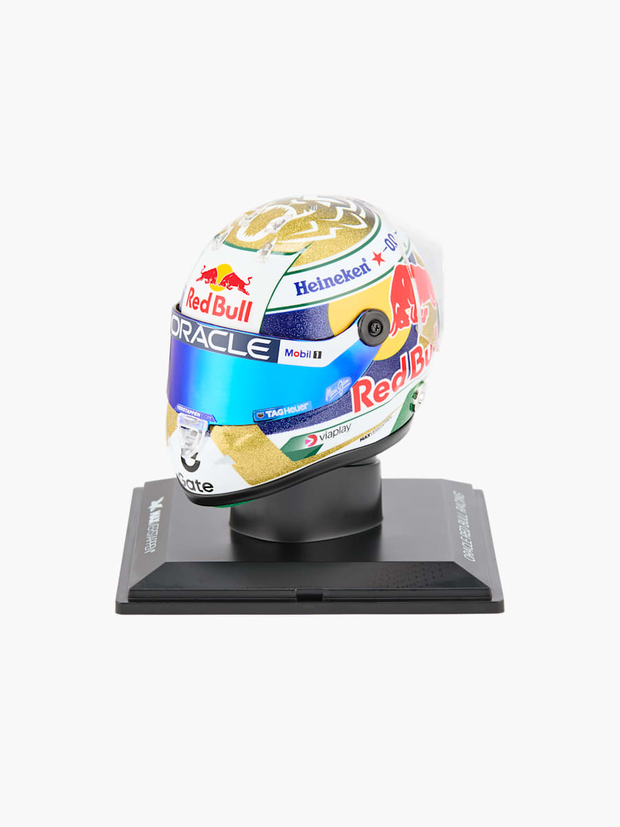 1:4 Max Verstappen Brazil GP 2025 Mini Helm (M-RBR25257): Oracle Red Bull Racing