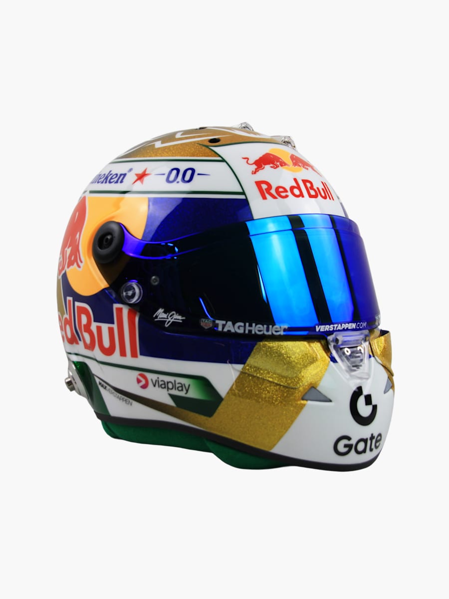 1:4 Max Verstappen Brazil GP 2025 Mini Helmet (M-RBR25257): Oracle Red Bull Racing