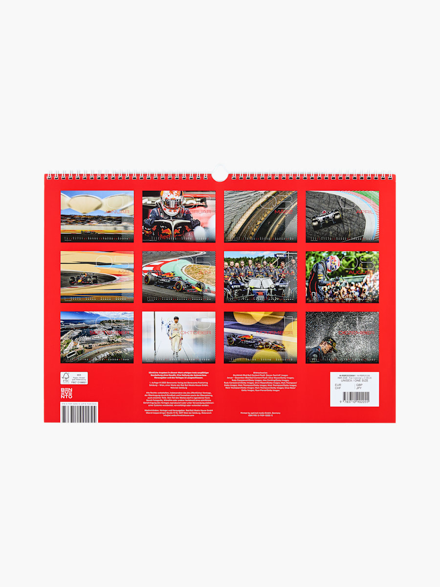 Oracle Red Bull Racing 2026 Fan Calendar (M-RBR25326): Oracle Red Bull Racing