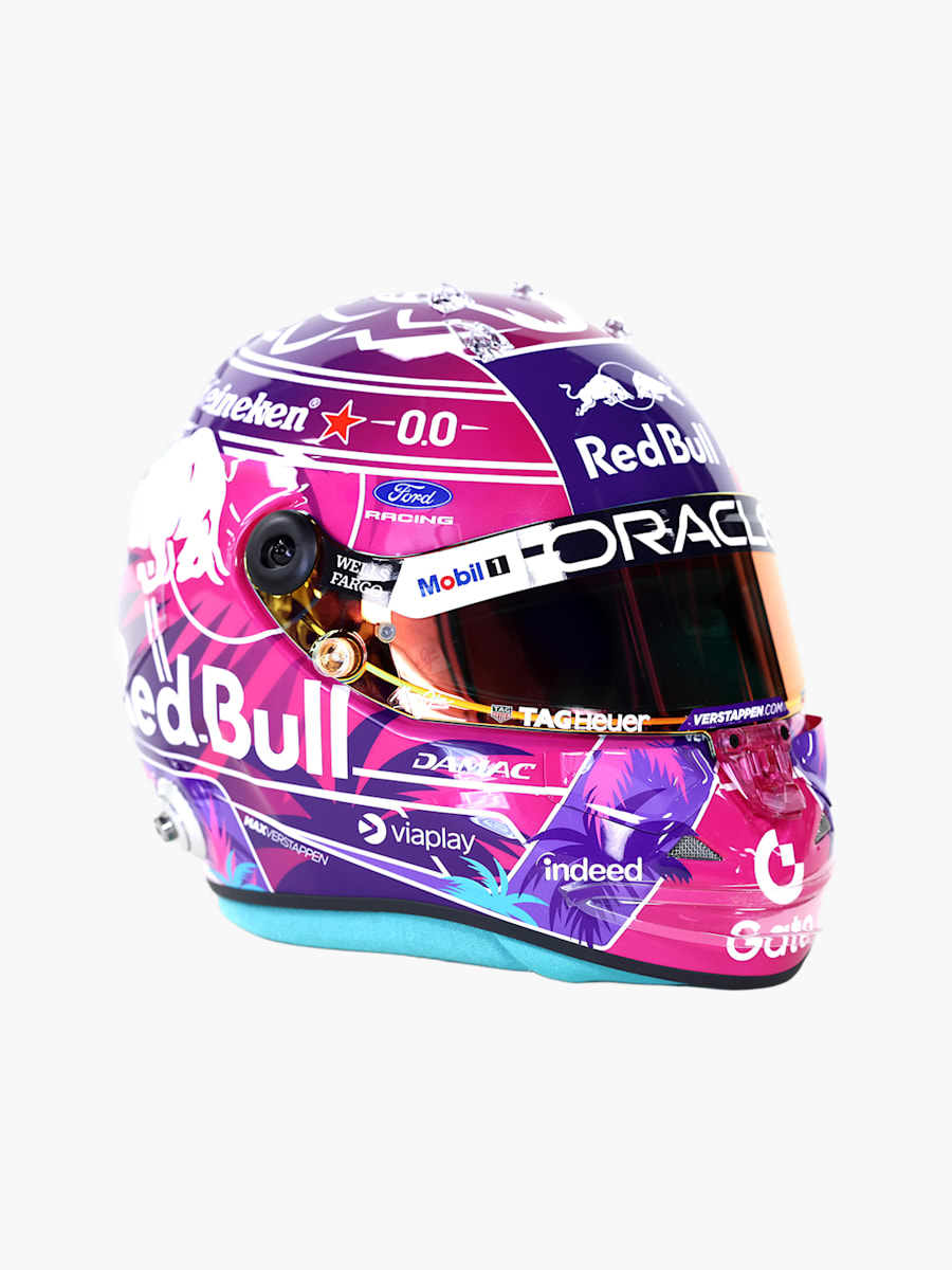 1:2 Max Verstappen Miami GP 2026 Mini Helmet (M-RBR26234): Oracle Red Bull Racing