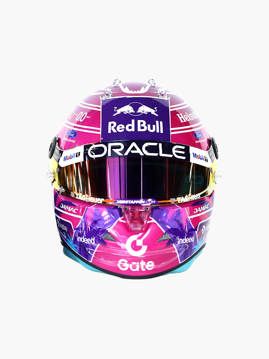 1:2 Max Verstappen Miami GP 2026 Mini Helmet (M-RBR26234): Oracle Red Bull Racing