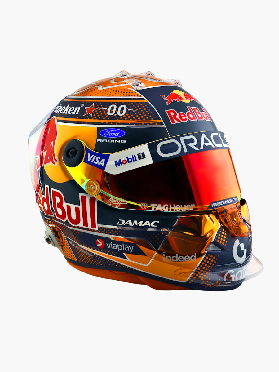 1:2 Max Verstappen 2026 Orange Lion Mini Helmet (M-RBR26236): Oracle Red Bull Racing