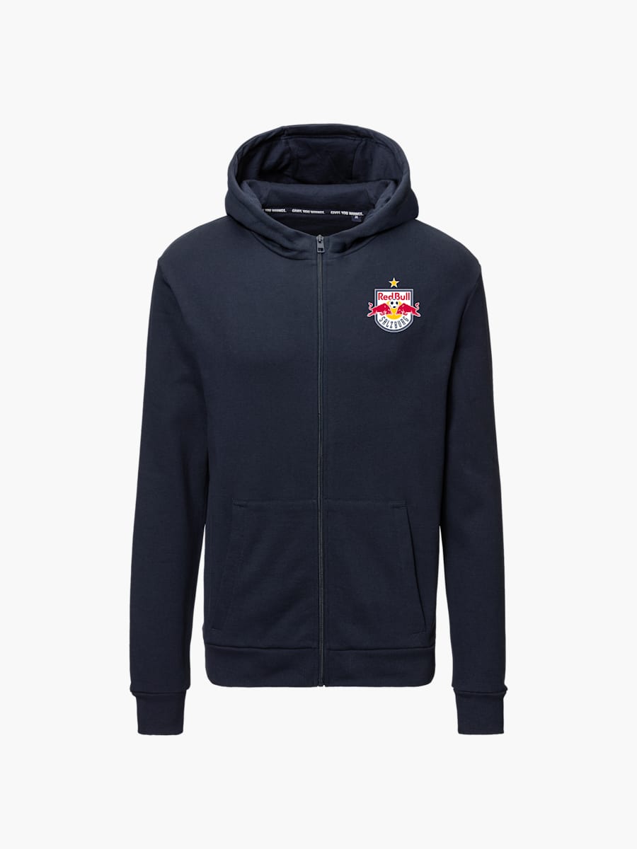 Felpa con cappuccio e cerniera Logo blu navy per ragazzi (RBS24124): FC Red Bull Salzburg