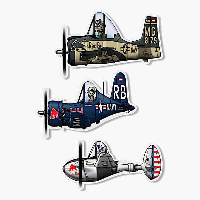 Plane Comic Sticker Set (TFB17029): The Flying Bulls plane-comic-sticker-set (image/jpeg)