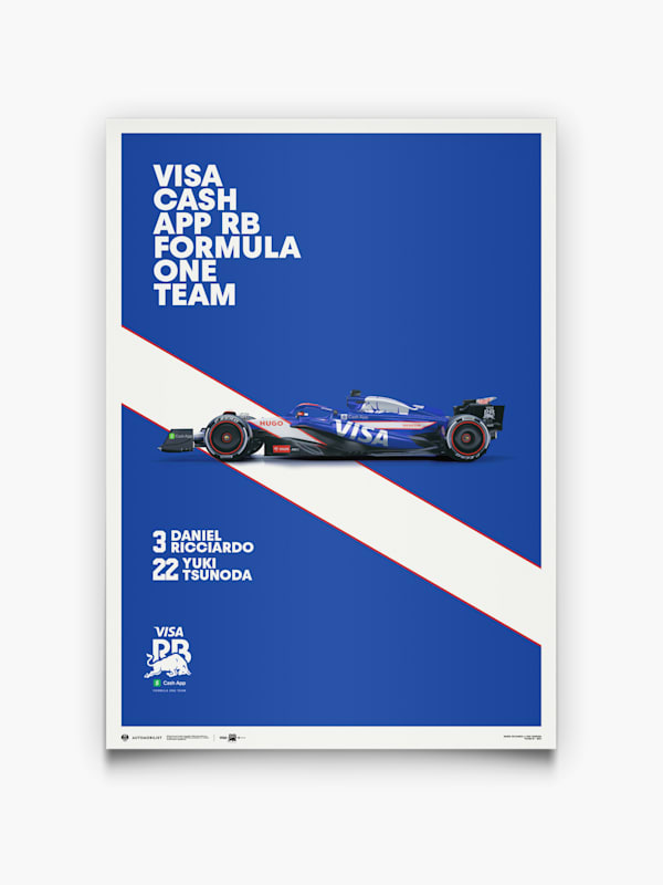 Visa Cash App RB VCARB 01 2024 Large Design Print (RAB24015): Visa Cash App RB Formula One Team