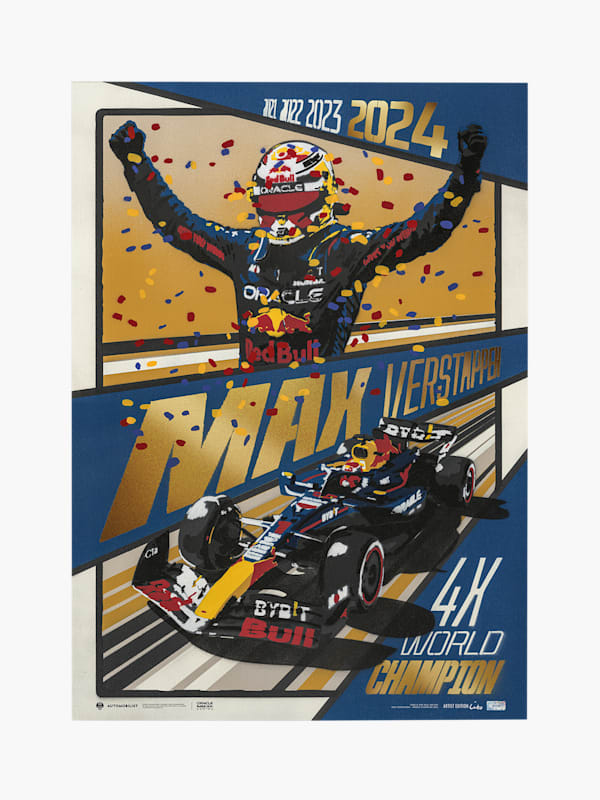 M4X Verstappen 2024 F1® World Drivers Champion Artist Edition Design Print (M-RBR24505): Oracle Red Bull Racing