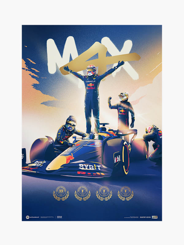 M4X Verstappen 2024 F1® World Drivers Champion Collectors Edition Design Print (M-RBR24506): Oracle Red Bull Racing