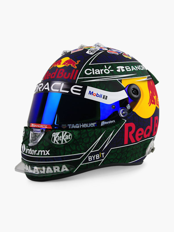 1:2 Checo Perez Miami GP 2024 Mini Helmet (RBR24319): Oracle Red Bull Racing