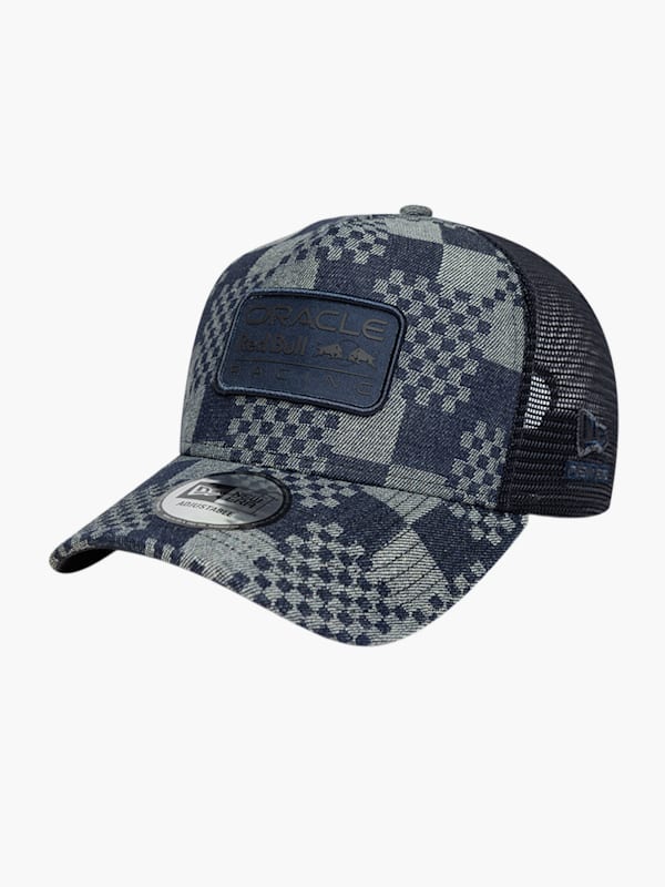 New Era Denim Checker E-Frame Trucker Cap (M-RBR26162): Oracle Red Bull Racing