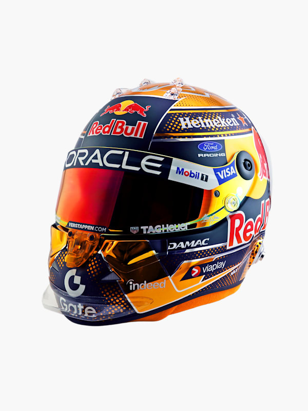 1:2 Max Verstappen 2026 Orange Lion Mini Helmet (M-RBR26236): Oracle Red Bull Racing
